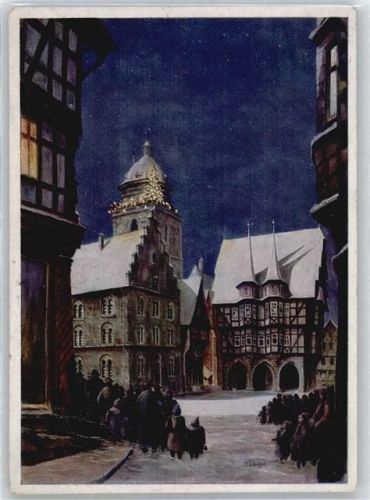 Alsfeld Weihnachtsabend, Kirche, nach einem Gemälde von K. Weitzel