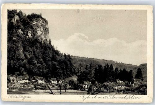 Geislingen Ortsansicht, Eybach mit Himmelsfelsen