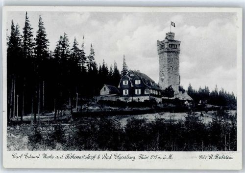 Elgersburg Carl-Eduard-Warte auf dem Hohenwartskopf mit Berggaststätte