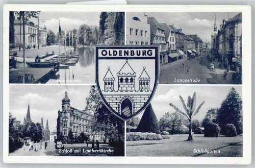Oldenburg Huntepartie, Langestraße, Wappen, Schloß, Lambertikirche, Schloßgarten