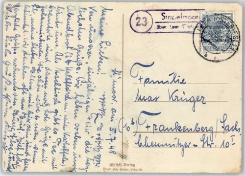 Leer Landpoststempel stapelmoor
