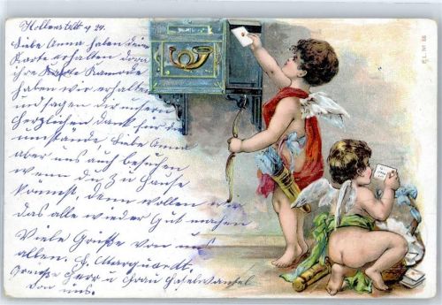 Amor Briefkasten Lithographie