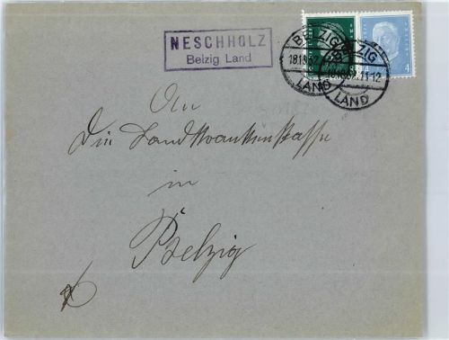 Belzig Landpoststempel Neschholz