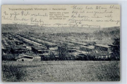 Münsingen 1915 Truppenübungsplatz Barackenlager