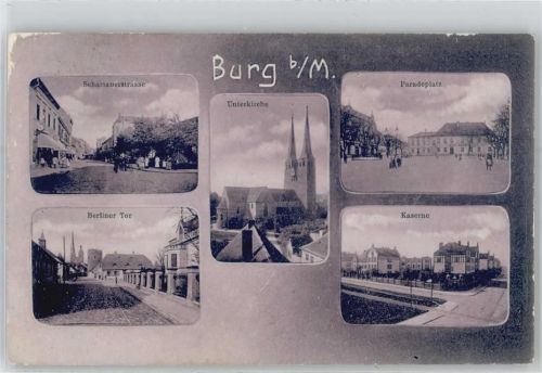 39288 O3270 Burg b Magdeburg Gebrauchsspuren Schartauerstraße, Unterkirche, Paradeplatz, Kaserne, Berliner Tor