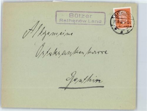 Rathenow Landpoststempel Bützer