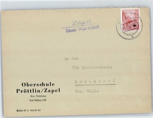 Neustadt Landpoststempel Zapel
