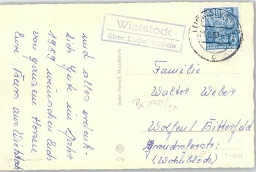 Wietstock Landpoststempel Weihnachten