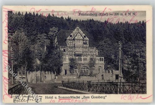Frankenberg 1927 Hotel Zum Gossberg