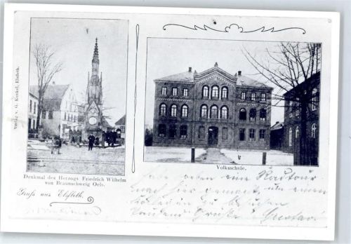 Elsfleth Volksschule Denkmal des HerzogsFriedrich Wilhelmvon Braunschweig Oels
