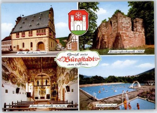 Bürgstadt Rathaus Schwimmbad Martinkapelle Innen Wappen