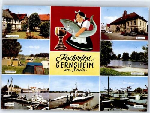 Gernsheim Fischerfest Rheinfähre Naturbad Kiesloch Campingplatz Stadthaus