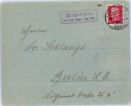 Neustadt Landpoststempel Metzelthin