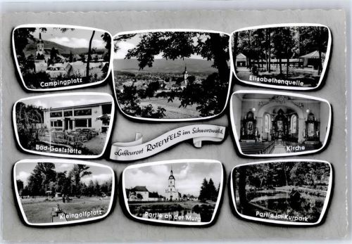76571 W7560 Rotenfels , Baden - Campingplatz Minigolf Kirche Elisabethenquelle