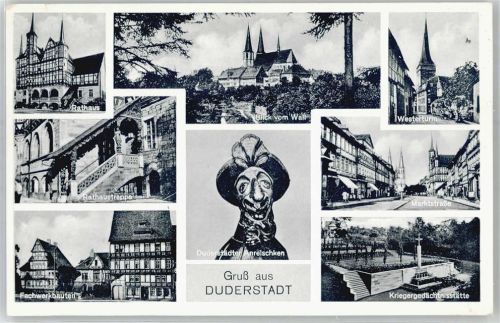 Duderstadt Rathaus Westerturm Marktstraße Kriegerdenkmal fachwerkbauten