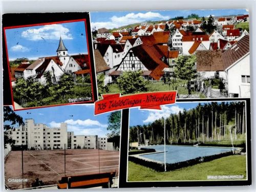 71332 W7050 Waiblingen , Rems - Fliegeraufnahme Bittenfeld Wald Schwimmbad