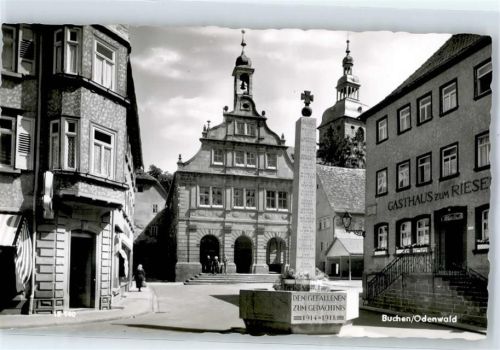 Buchen Gasthaus zum riesen Kirche Kriegerdenkmal 1914-1918