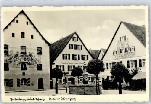 Gräfenberg Unterer Marktplatz Gasthaus zum roten Ochsen Brunnen Postamt