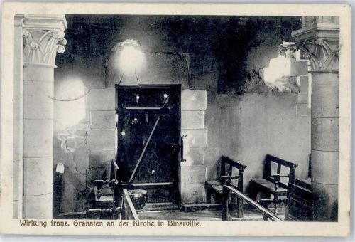 51800 Binarville 1915 - Wirkung französischer Granaten in der Kirche