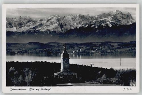Seeshaupt Bismarckturm Blick auf Seehaupt sign. O.Zieher Verlag Ottmar Zieher