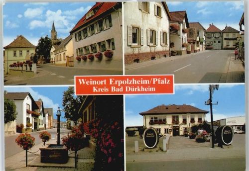 Erpolzheim Straßenansicht Brunnen Winzer Gasthaus