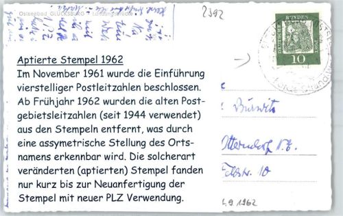 Glücksburg Aptierter Stempel Landungsbrücke Schiff