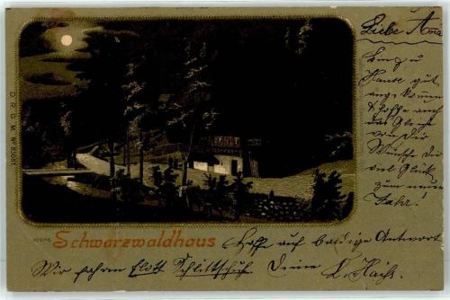 Haslach 1898 Schwarzwaldhaus Ort lt. Stempel