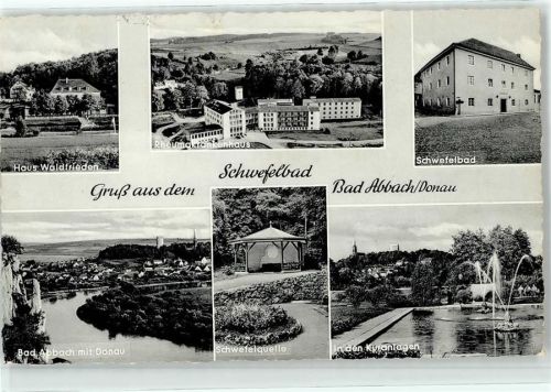 Bad Abbach Haus Waldfrieden Schwefelquelle Kuranlagen Springbrunnen Rheuma Krankenhaus