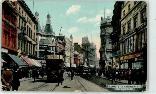 Liverpool Straßenansicht Lord St & Church St