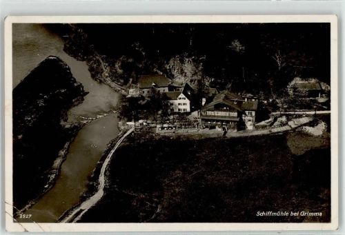 Grimma Fliegeraufnahme Schiffmühle Gasthaus Franz Bamberg