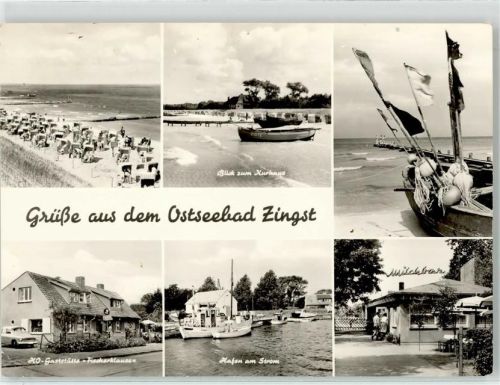Zingst Strand Kurhaus Steg HO Gasthaus Fischerklause Hafen Milchbar