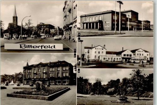 Bitterfeld Walther Rathenau Straße Omnibus Hotel Central Kulturpalast Wilhelm Pieck Bahnhof Park