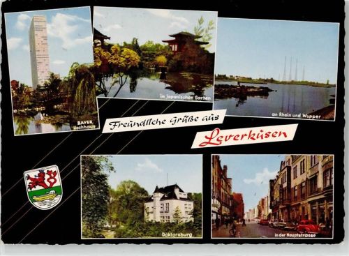 Leverkusen Bayer Hochhaus Doktorsbrug Hauptstraße Rhein Wupper japanischer Garten