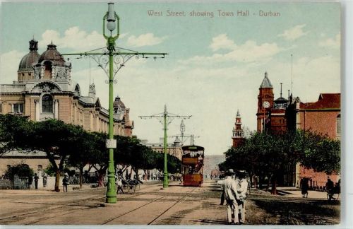 Durban West Street Town Hall Straße Stadthalle Straßenbahn