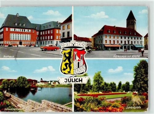 Jülich Rathaus Schwanenteich Schlossplatz Marktplatz Kirche