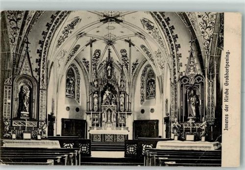 Holzkirchen 1919 Inneres Kirche Großhartpening