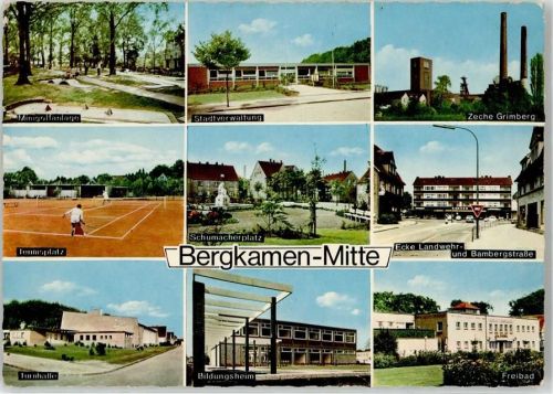 Bergkamen Minigolf Stadtverwaltung Zeche Grimberg Tennis Schumacherplatz Turnhalle Schwimmbad Landwehrstraße Bambergstraße