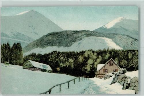 Wolfshau Schlesien Winter Friedrich Iwan Schneekoppe