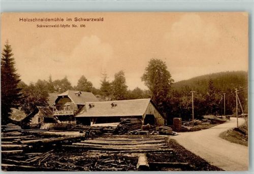 1909 Holzschneidemühle im Schwarzwald AK