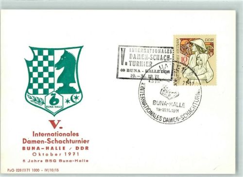 Halle V. Internationales Damen-Schachturnier Oktober 1971 Sonderstempel