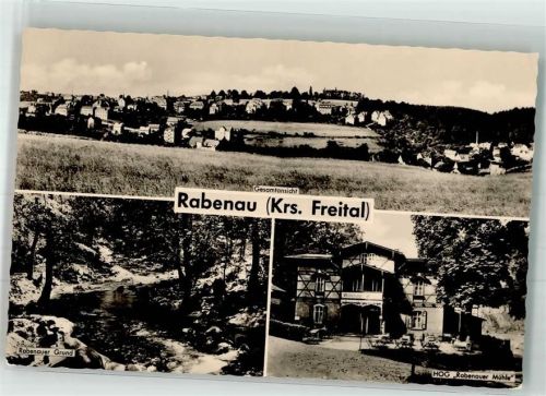 Rabenau Panorama des Ortes Rabenauer Grund HO-Gasthaus Rabenauer Mühle Fotograf Mehlig VEB Bild und Heimat