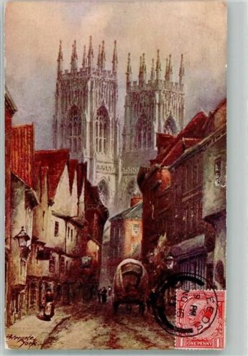 York 1913 sign. Dudley, T. Kirche Briefmarke Bildseite