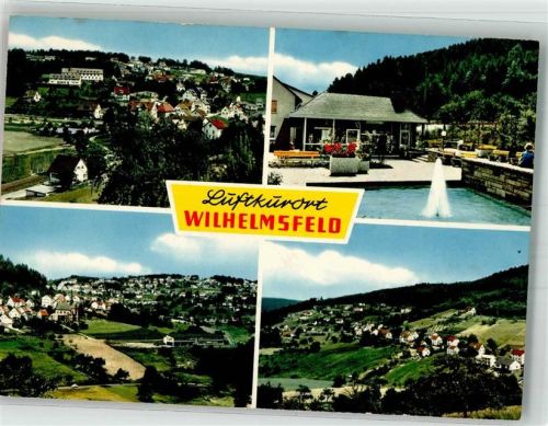 Wilhelmsfeld Panorama des Ortes mit Kath. Kirche Parkanlage