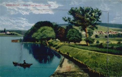 Breschan - Bereschany (Ukraine) Leporello Partie am See II (Ecken abgestossen, Stauchung, fleckig RS)