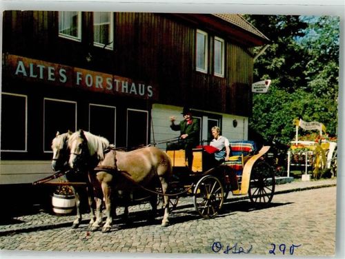 Kamschlacken Zweispännige Droschke vor Hotel Altes Forsthaus