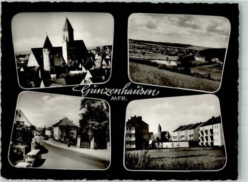 Gunzenhausen Panorama des Ortes mit Kirche St. Mariä Virginis Fotograf Braun