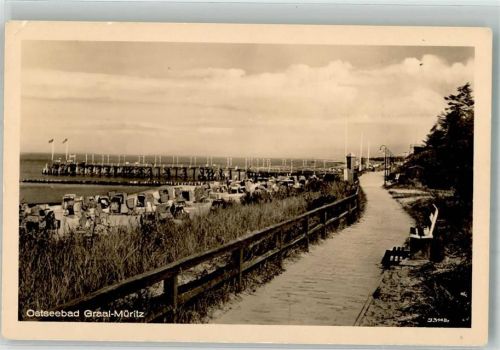 Graal-Müritz 1957 Promenade Schwimmbad Strand