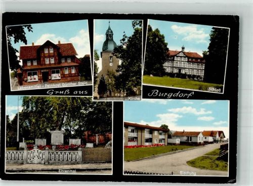 Burgdorf Geschäft Günther Stein Kirche St. Lambertus Schloss Kriegerdenkmal Neubausiedlung