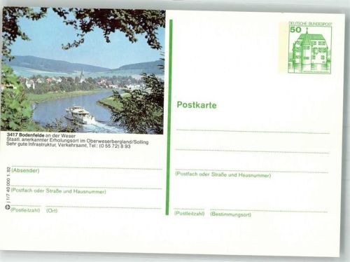 Bodenfelde Panorama des Ortes mit Raddampfer auf der Weser