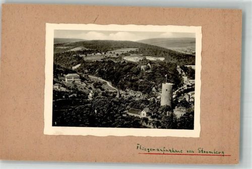 Stromberg Fliegeraufnahme Burg aufgeklebtes Bild Ort handschriftlich